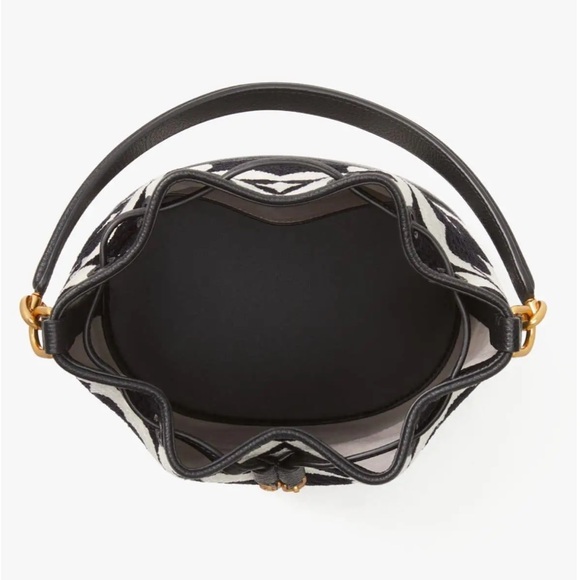 Kate Spade Flower Monogram Gramercy Chenille Medium Bucket Bag NWOT - Picture 6 of 7